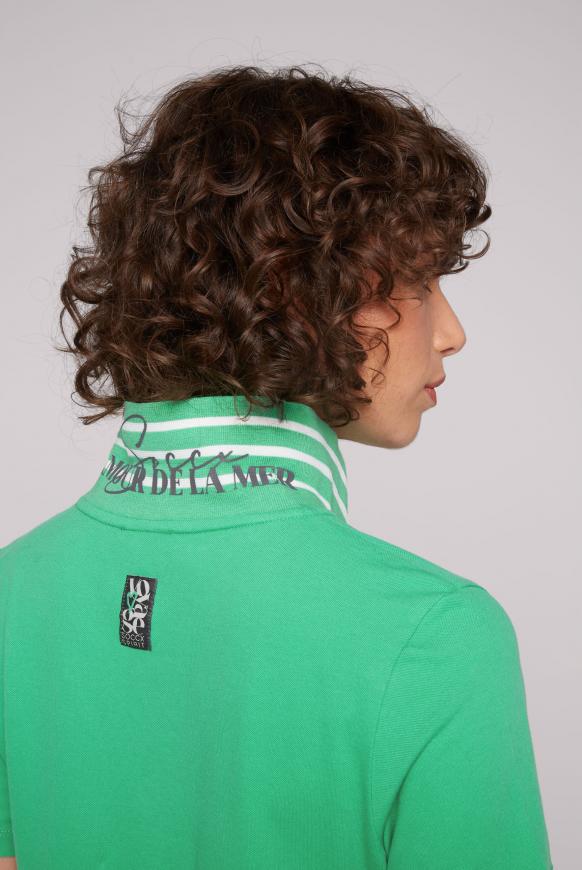 Poloshirt aus & CAMP frenchy mit Artwork SOCCX DAVID green Pikee |