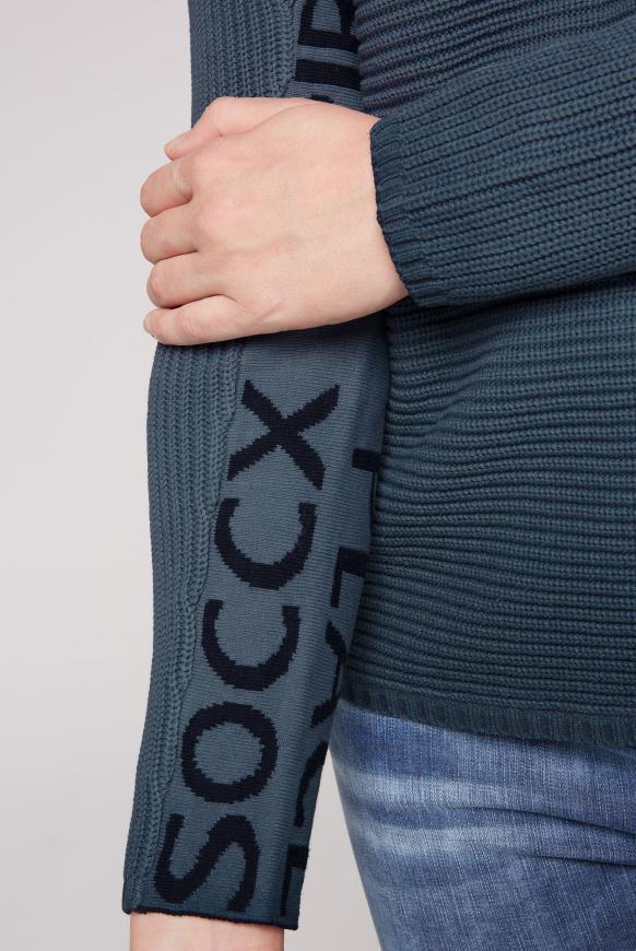 Pullover mit Intarsien-Logo