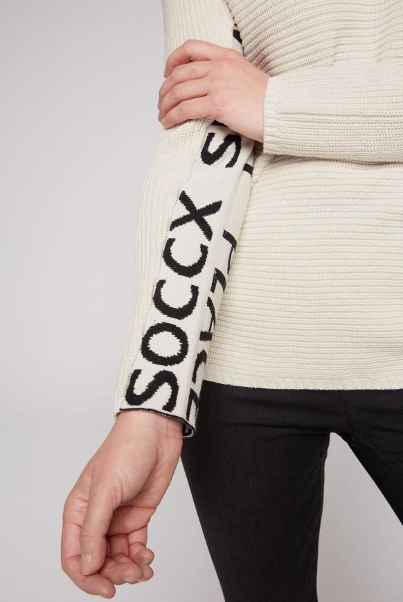 Pullover mit Intarsien-Logo