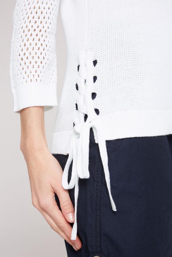 Pullover mit Mesh-Ärmeln und Schnürung