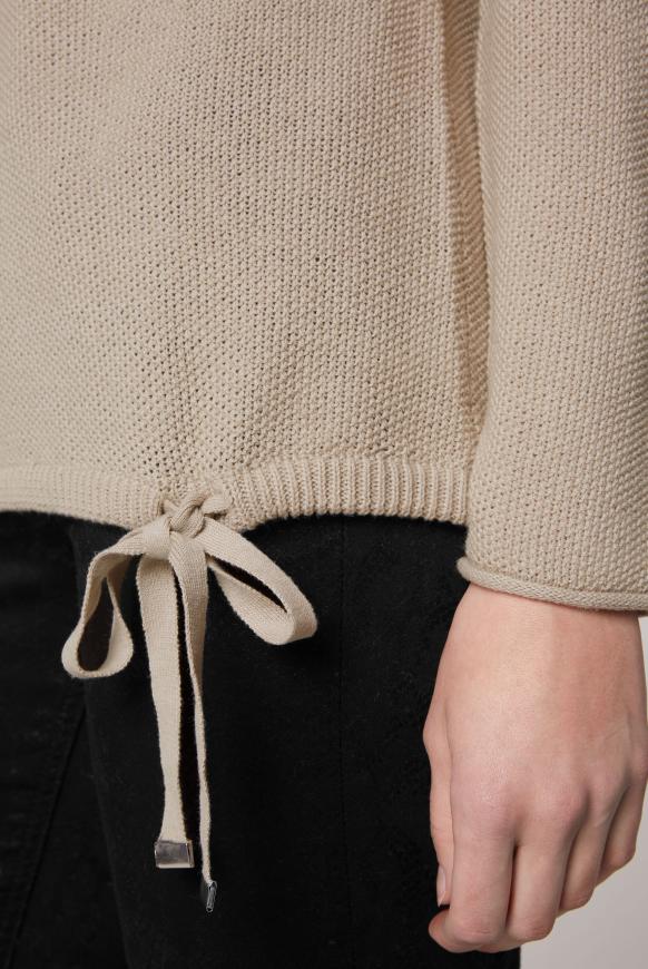 Pullover mit Strickmuster und Bindebandsaum