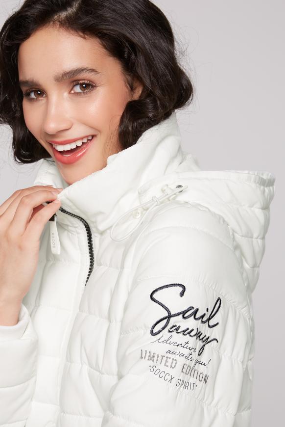 CAMP DAVID & SOCCX | Shaped Parka mit abtrennbarer Kapuze ivory