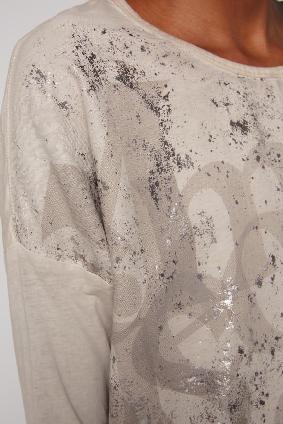 Shirt im Materialmix mit 3/4-Ärmeln