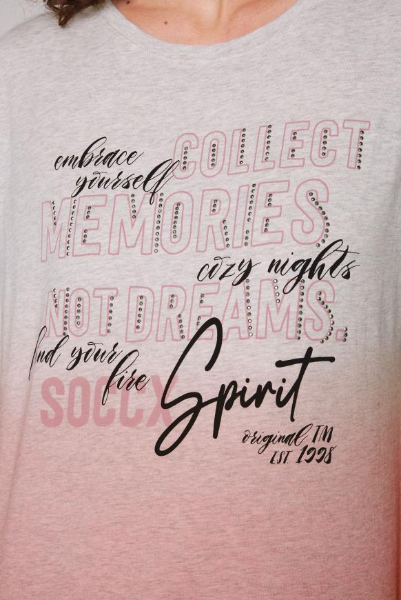 Shirt mit Dip-Dye-Effekt und Artwork
