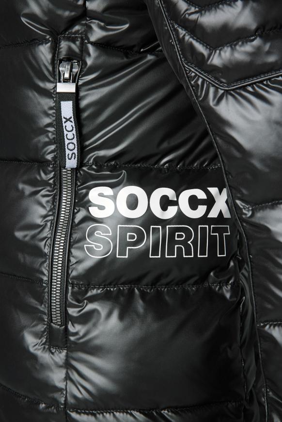 Steppjacke mit Logo Prints und Kapuze