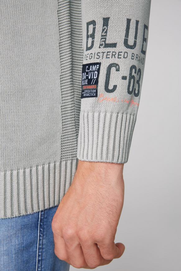 Stone Washed Pullover mit Label Prints