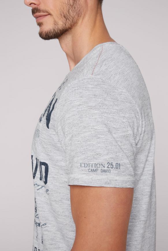 Streifenshirt mit V-Neck und Used Print