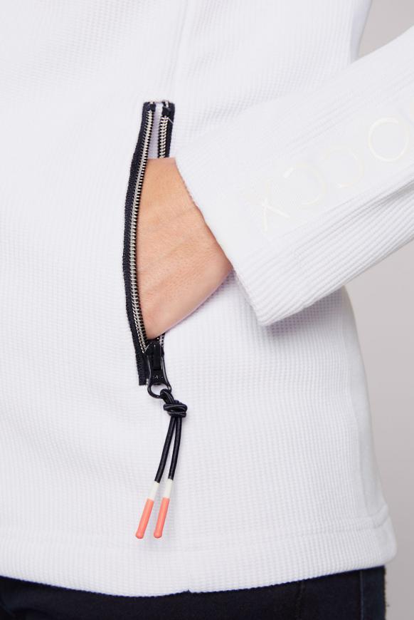 Strukturierte Kapuzensweatjacke mit Logo-Tapes
