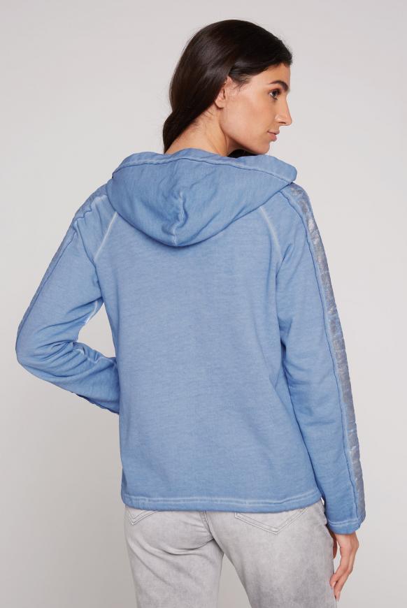 Sweatjacke mit Kapuze und Folien-Prints