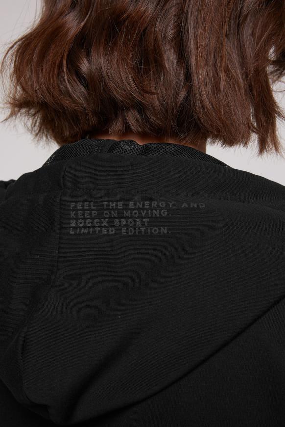 Sweatjacke mit Kapuze und Meshfutter