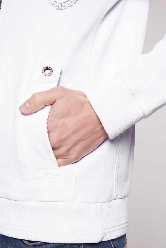 Sweatjacke mit Twill- und Ripp-Details
