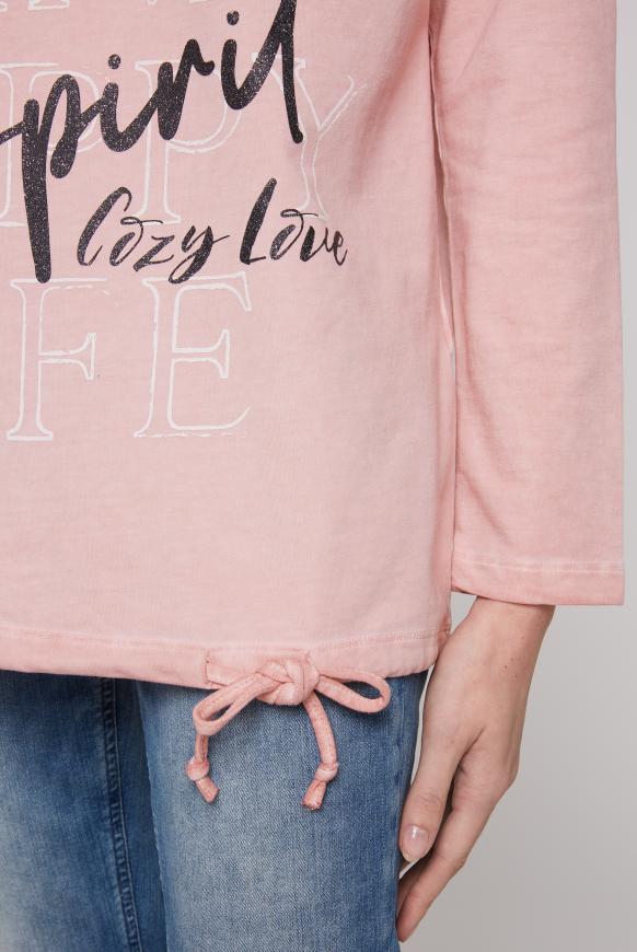 Sweatshirt mit Chenillestrick und Print
