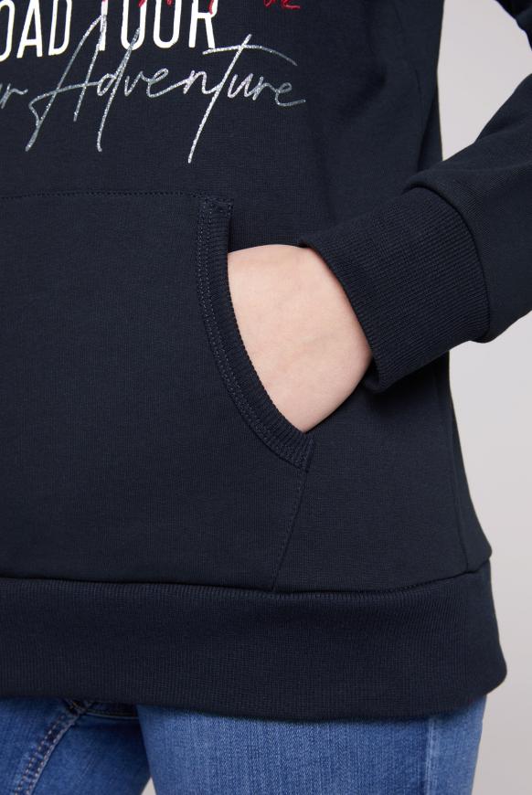 Sweatshirt mit hohem Kragen und Artwork