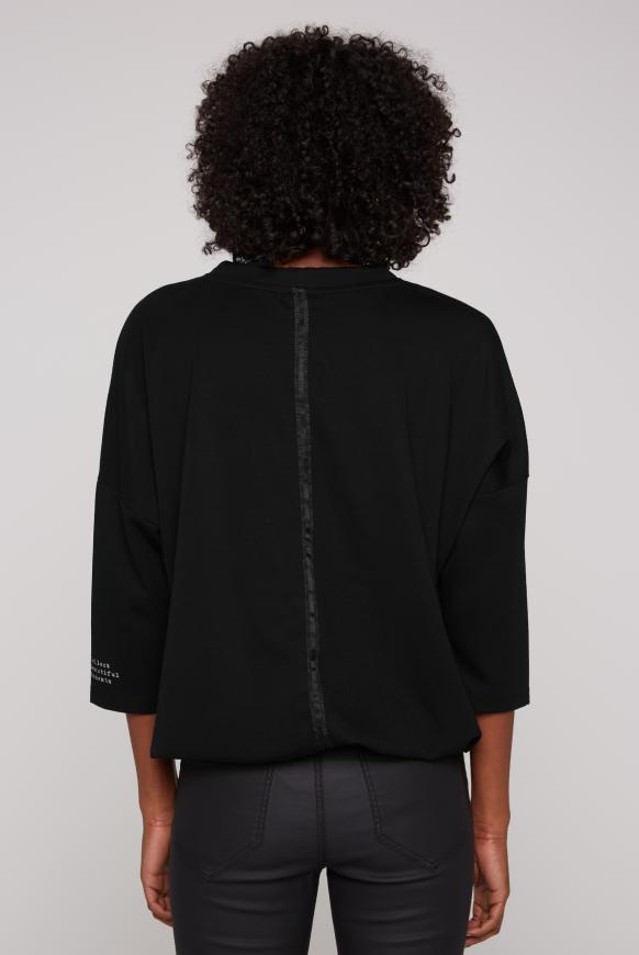 Sweatshirt mit Prints, Tape und Gummizugsaum