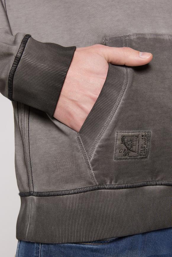 Sweatshirt mit Troyer-Kragen und Kängurutasche