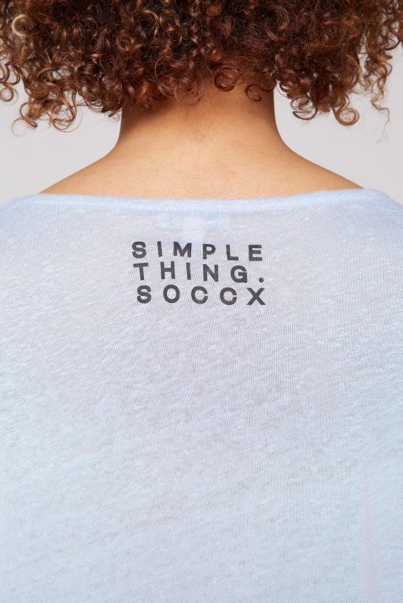 T-Shirt aus Leinen mit kleinem Label Print