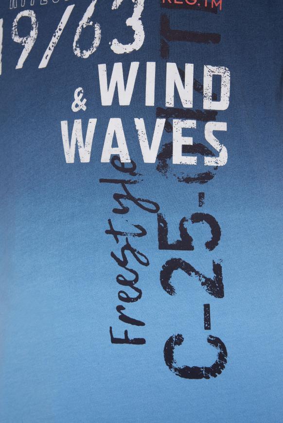T-Shirt Dip Dye mit Label Print