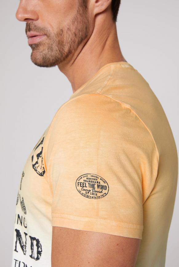 T-Shirt Dip Dye mit Used Print