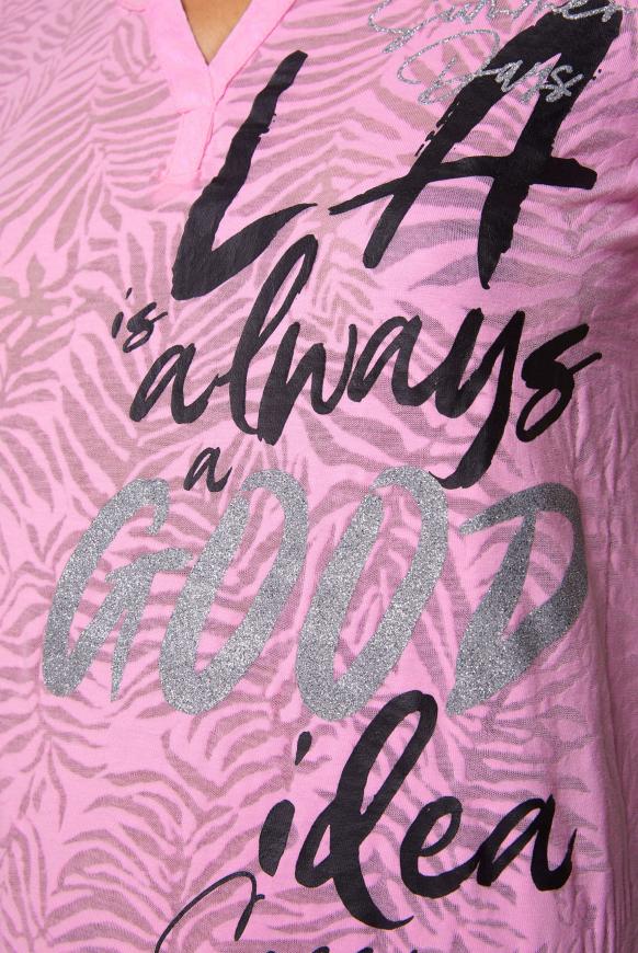 T-Shirt mit Ausbrenner-Muster und Print