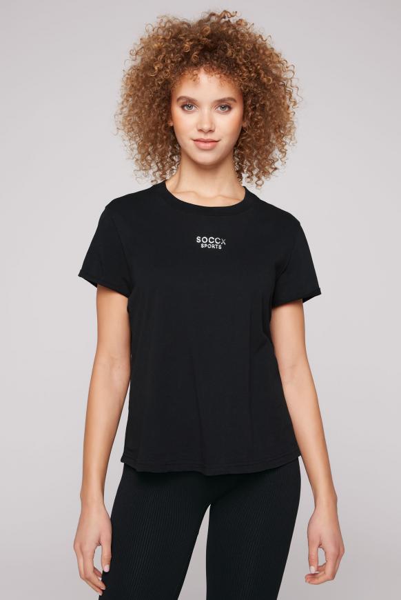 T-Shirt mit Knoten und Logo Print