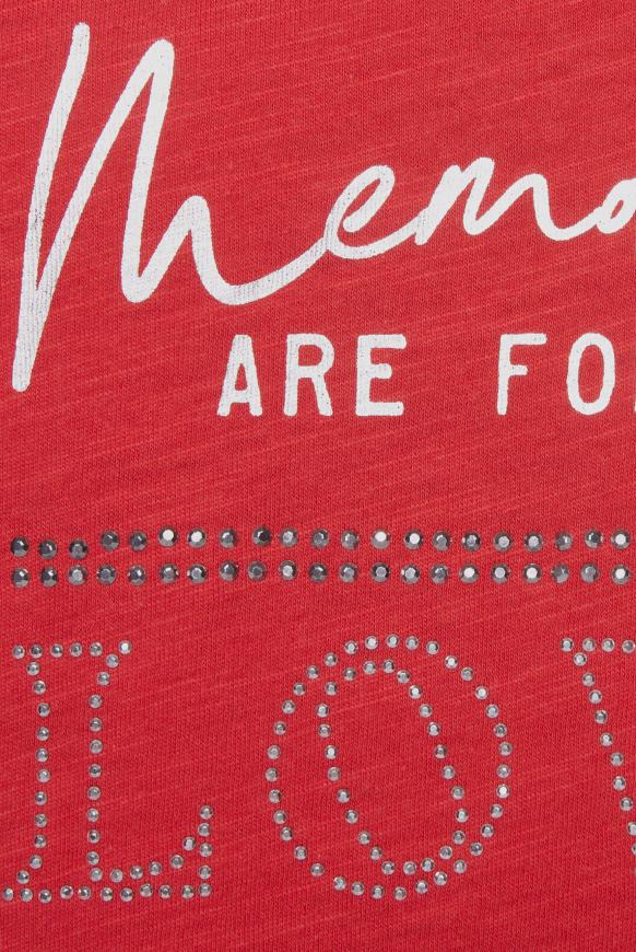 T-Shirt mit Wording aus Schmucksteinen