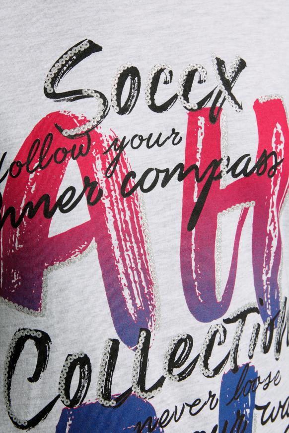 T-Shirt mit Wording und Pailletten-Print
