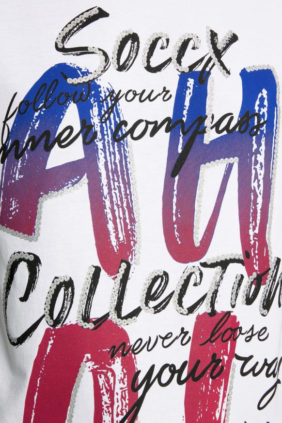 T-Shirt mit Wording und Pailletten-Print