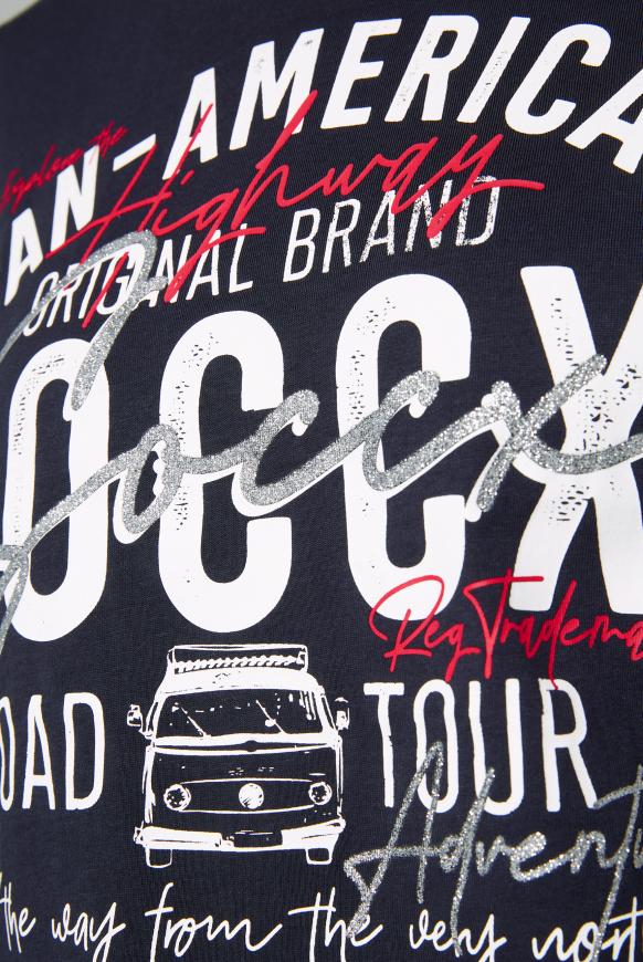 T-Shirt Rundhals mit Label Print