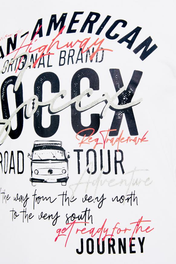 T-Shirt Rundhals mit Label Print