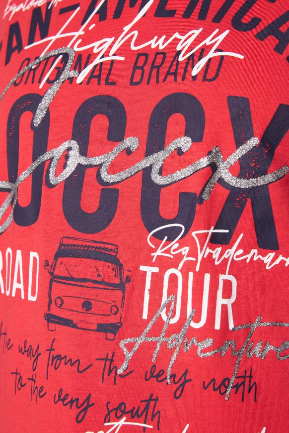 T-Shirt Rundhals mit Label Print