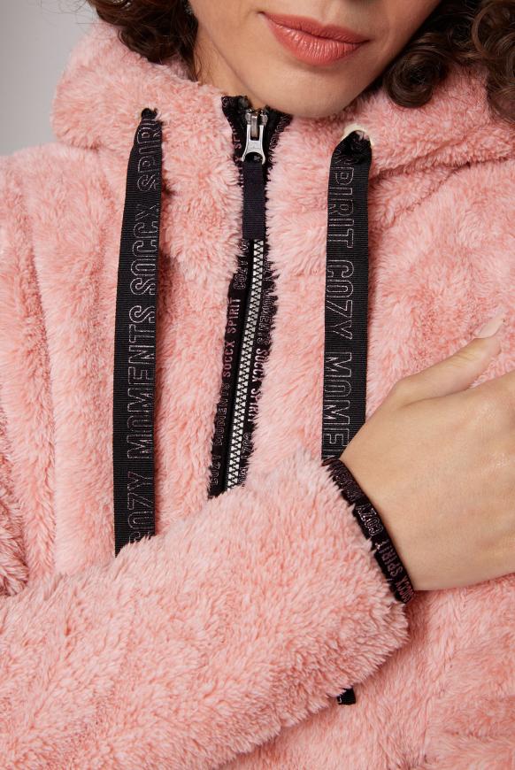 Teddyplüschjacke mit Kapuze