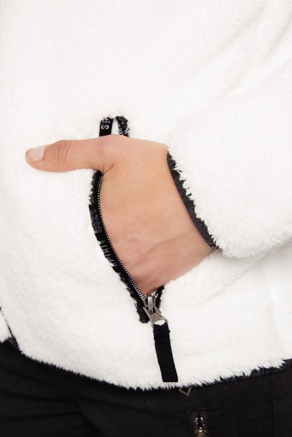 Teddyplüschjacke mit Kapuze