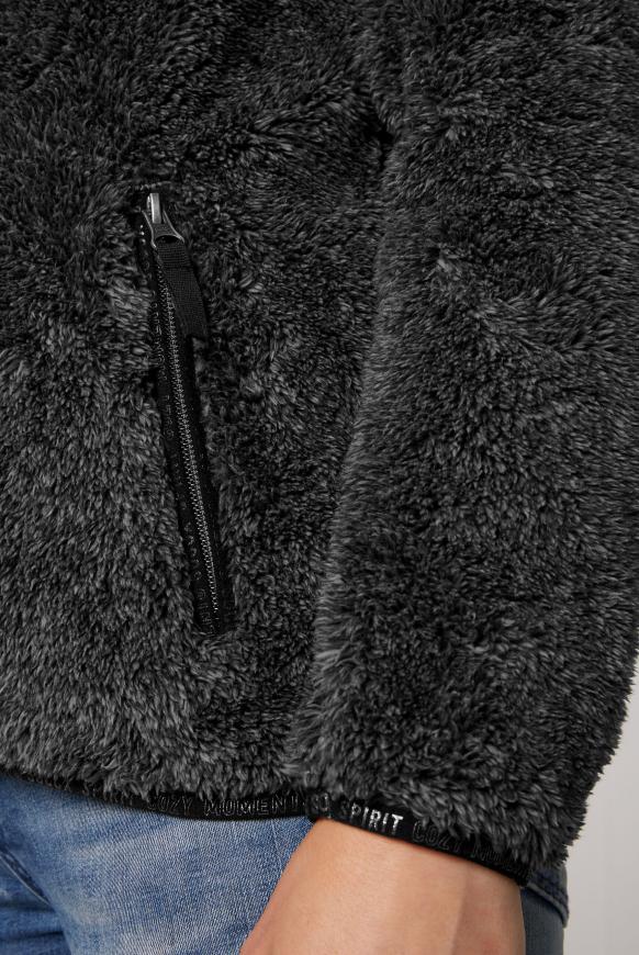 Teddyplüschjacke mit Kapuze