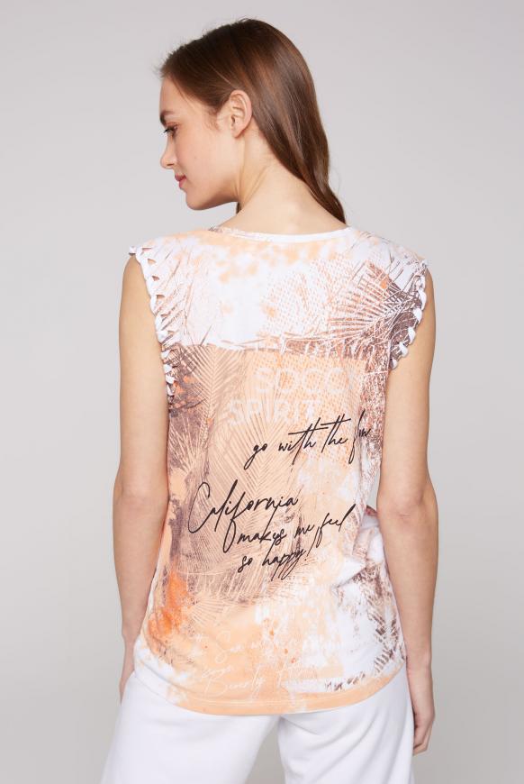 Top mit Print und Flechtsaum am Ärmel