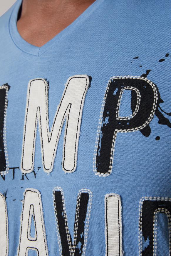 V-Shirt mit Logo-Applikationen