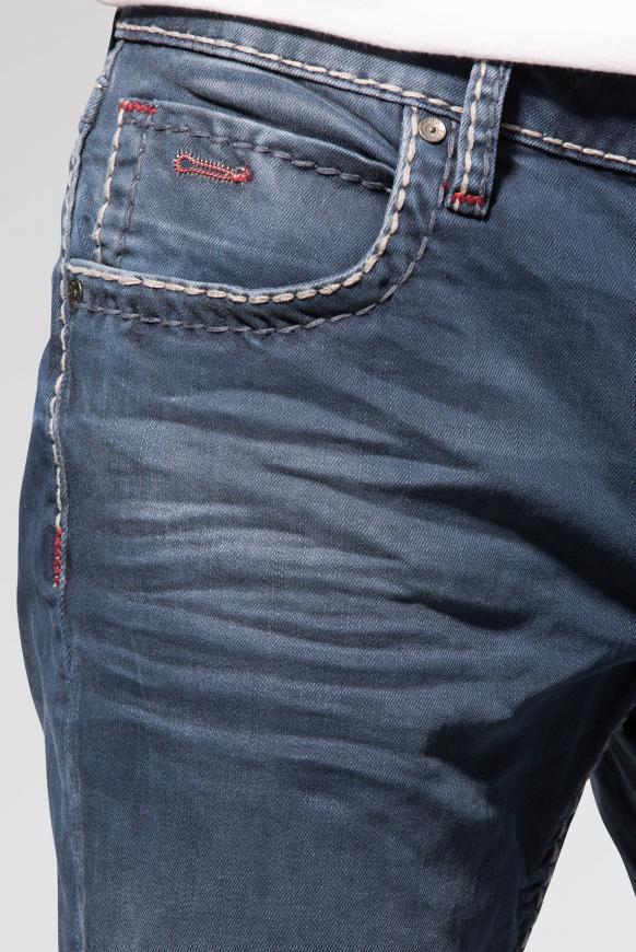 Vintage-Waschung und breiten Nähten Jeans NI:CO