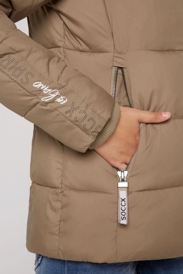 Winterjacke mit Kapuze und Logo-Tapes