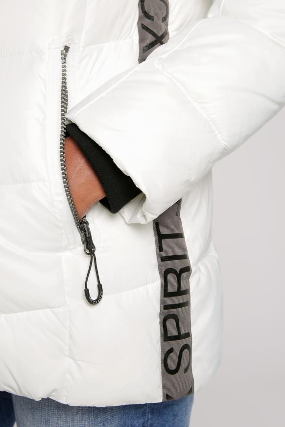 Winterjacke mit Kunstfellkragen und Logo-Tapes