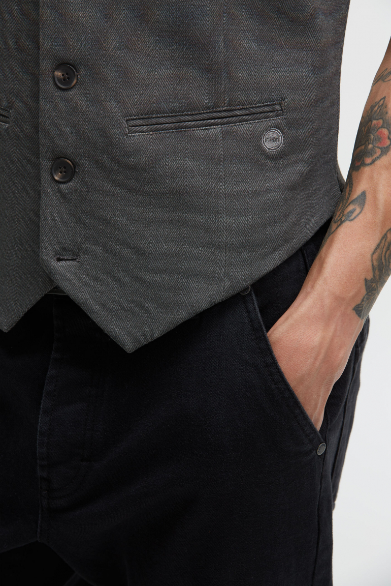 Anzugweste aus Interlock mit Herringbonemuster