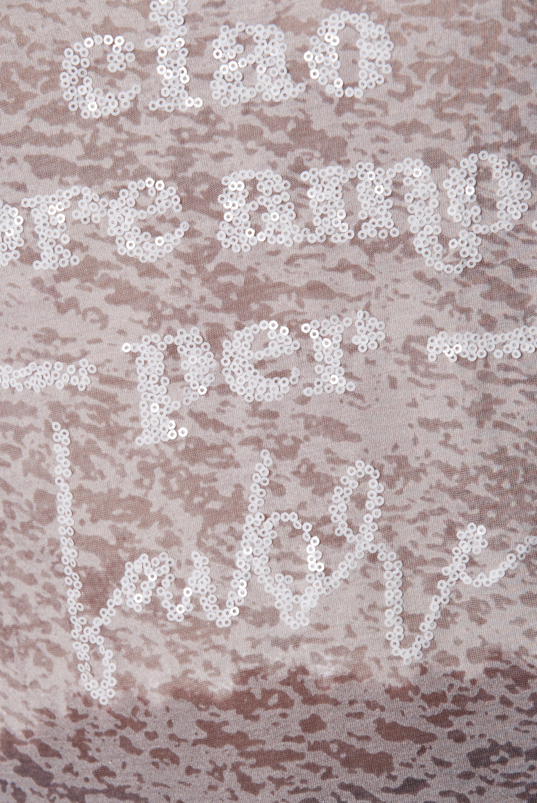Ausbrenner-Shirt mit All Over Print und Pailletten