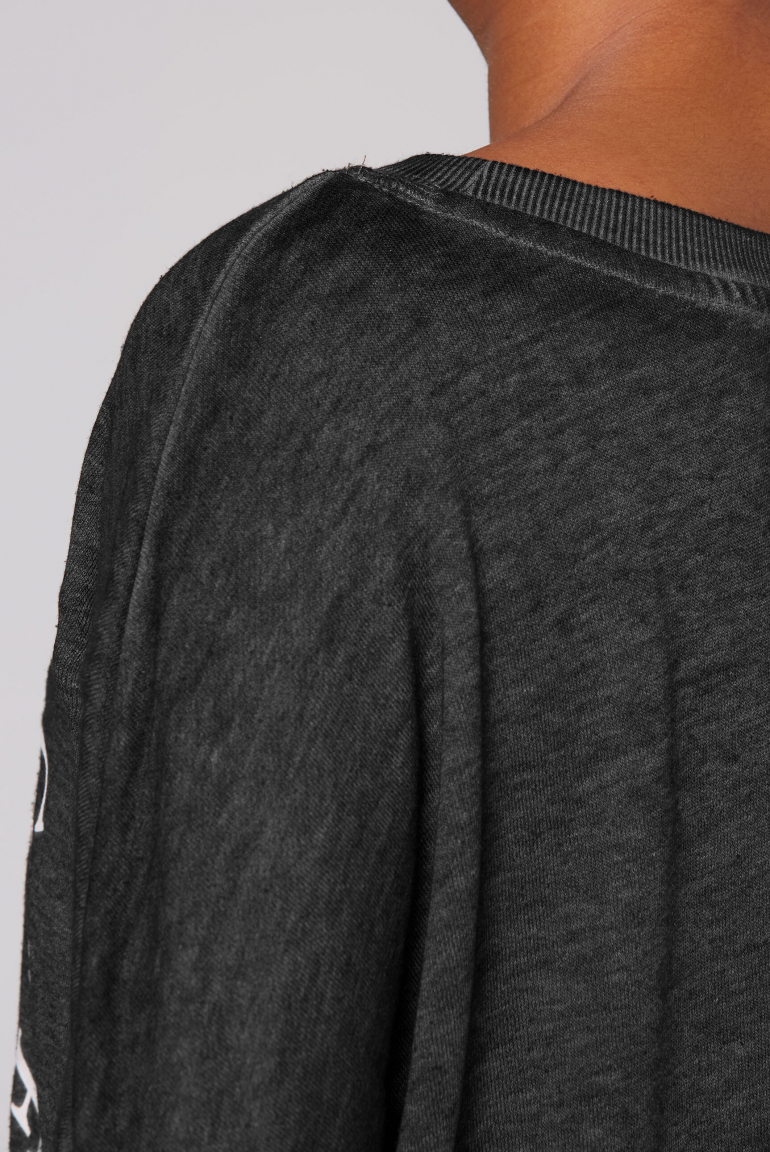 Basic Sweatshirt mit verkürzten Fledermausärmeln