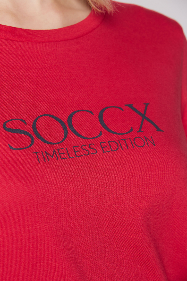 Basic T-Shirt mit Logo Print