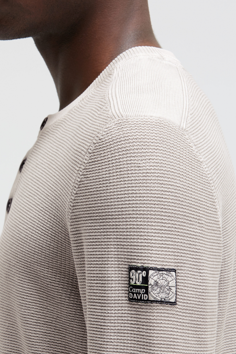 Henley-Pullover Stone Washed