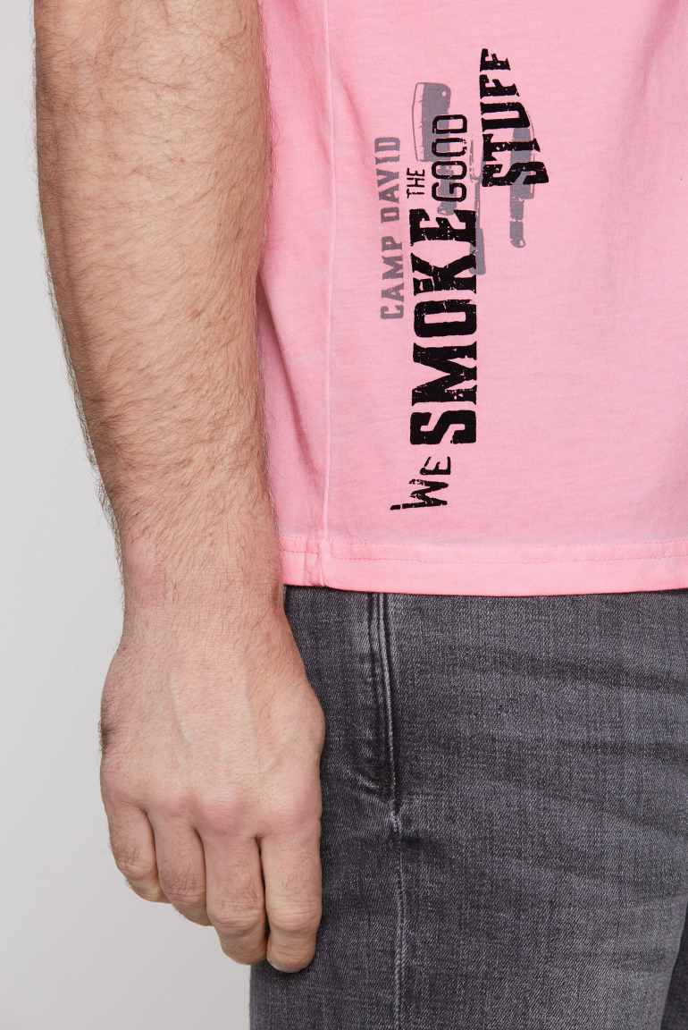Henley-Shirt Oil Dyed mit BBQ Prints