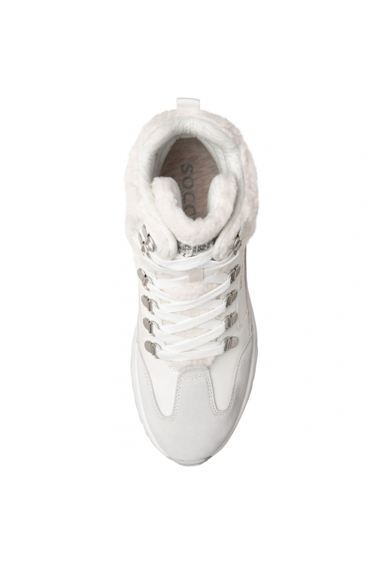 High Top Sneaker mit Kunstfell-Details