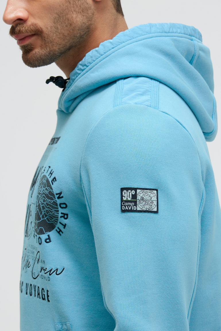 Hoodie im Materialmix mit Zippertaschen