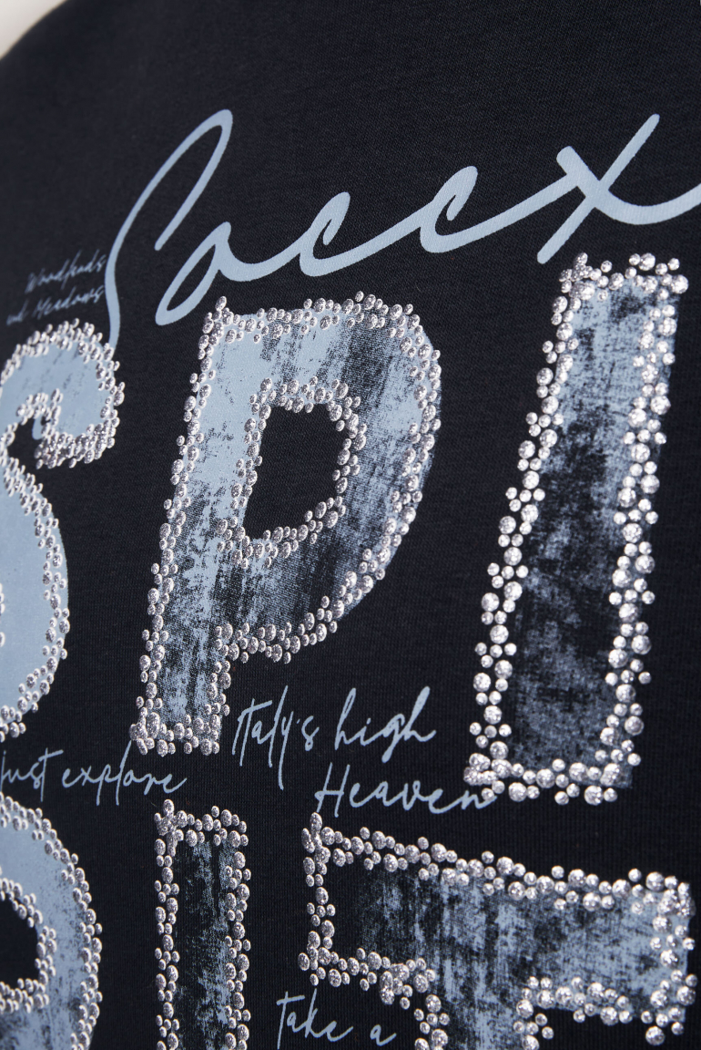 Hoodie mit Kapuze im Sherpa-Look und Artwork