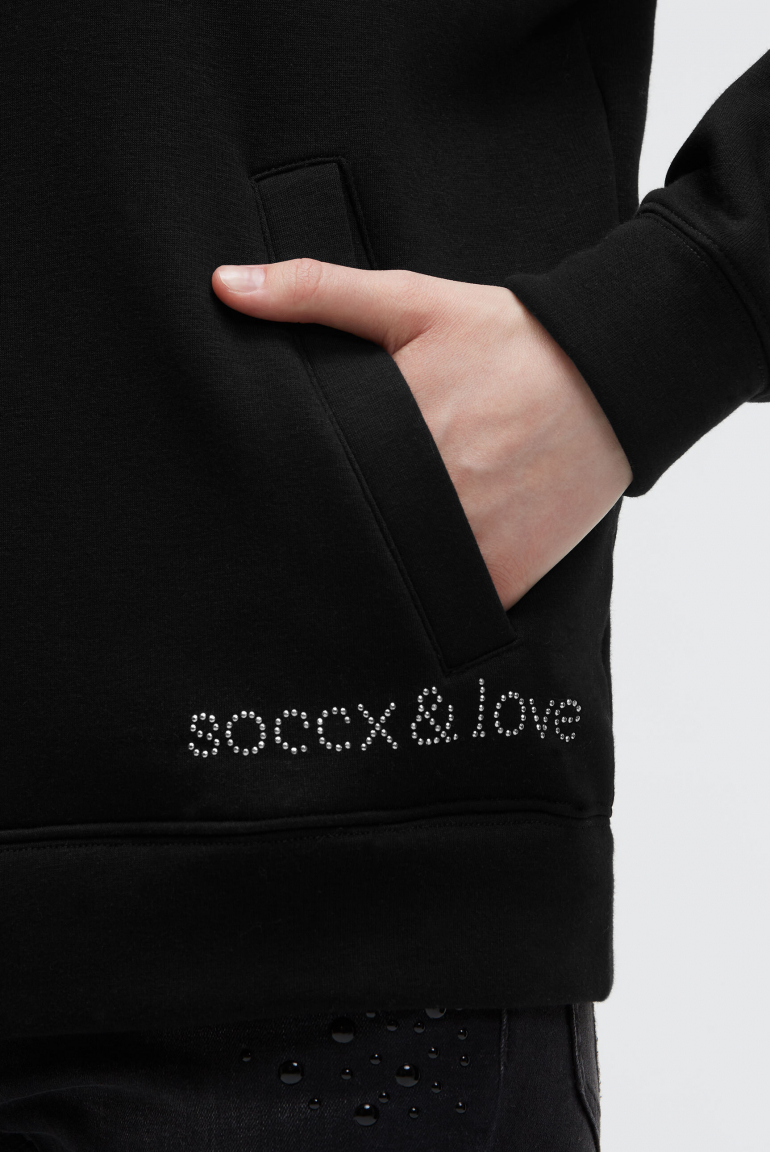 Kapuzensweatjacke mit Glossy-Rücken-Artwork