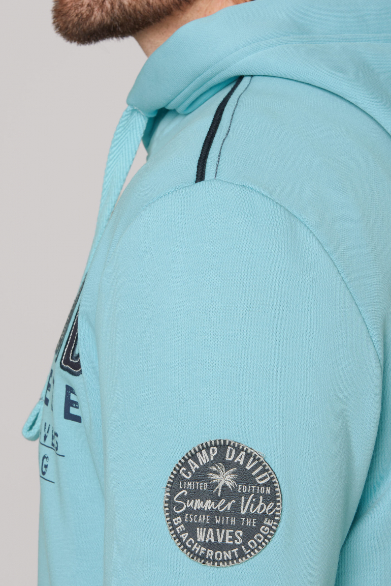 Kapuzensweatjacke mit Logo-Applikationen