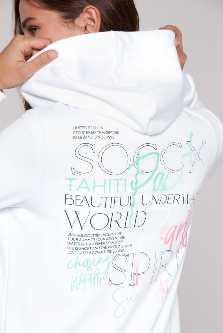 Kapuzensweatjacke mit Rücken-Print